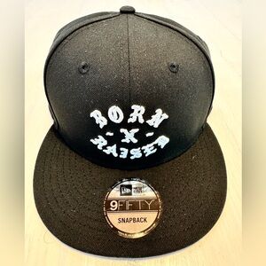 BORN X RAISED Rocker logo Snapback Hat
